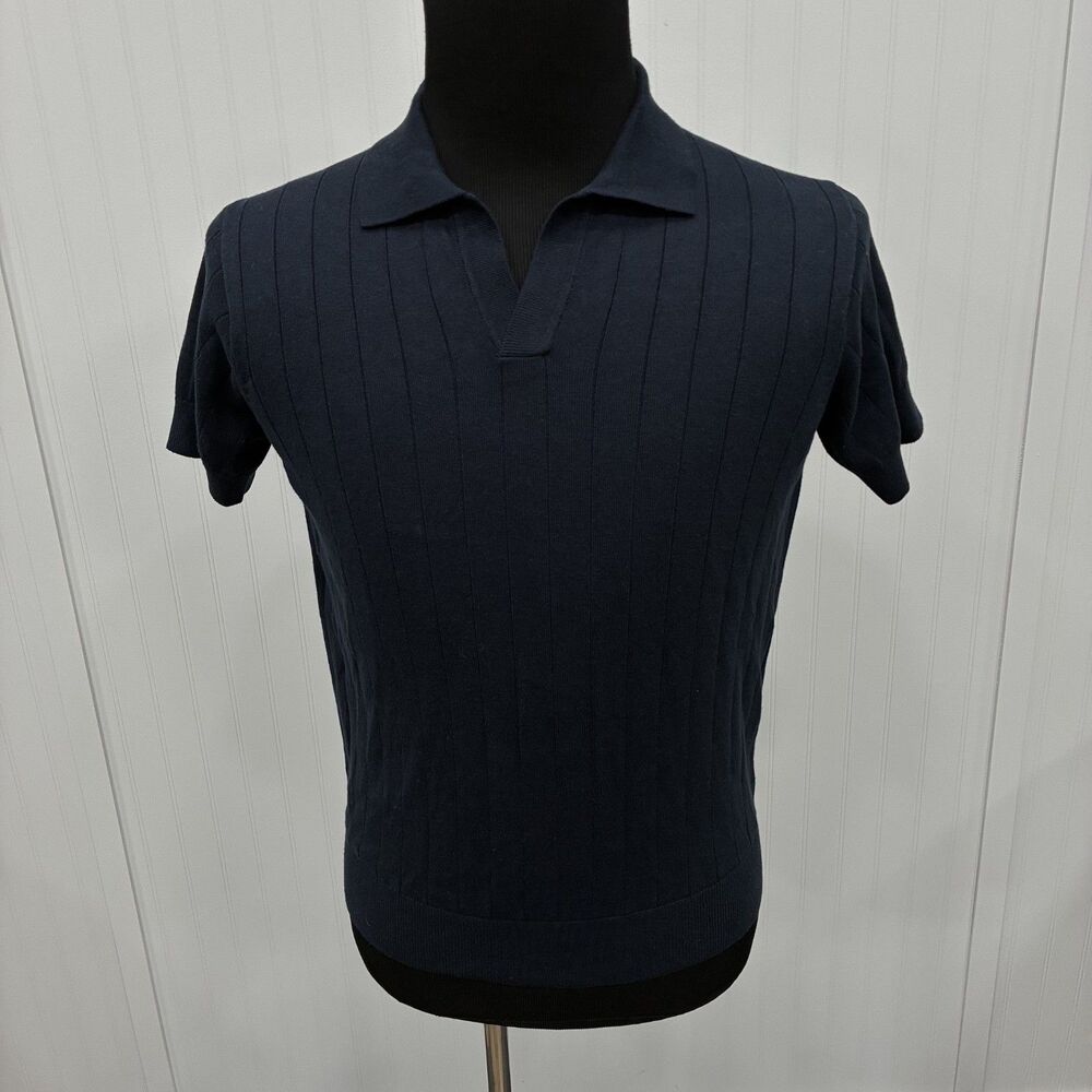 Rodd & Gunn Men's XL Navy Blue Crescent Knit Australian Cotton Short Sleeve Polo
